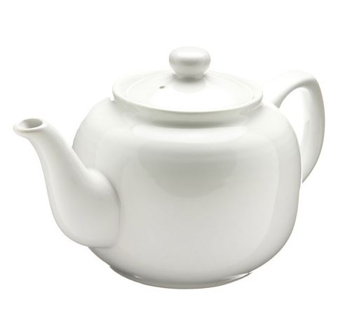 Teapot Ceramic WHITE 34 oz