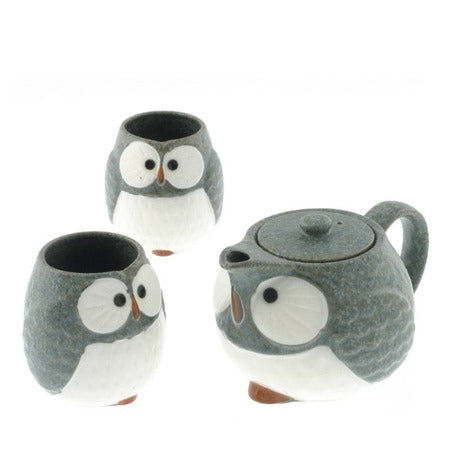 Tea Set Owl Blue