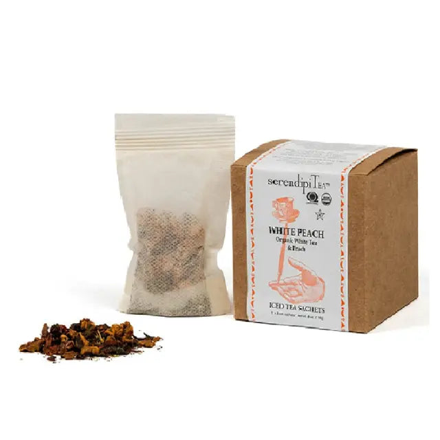 Organic Kosher White Peach Iced Tea Sachets | SerendipiTea