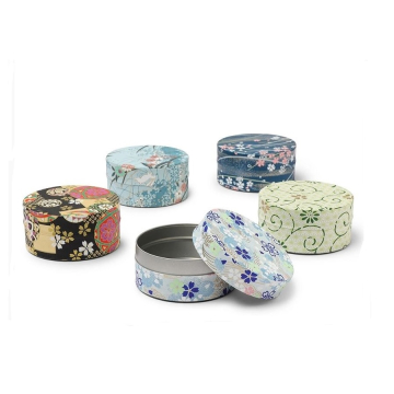 Tea Canister: Japanese Washi Paper BLUE